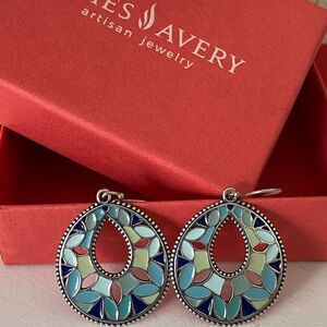 James Avery Retired Byzantine Enamel Drop Earrings